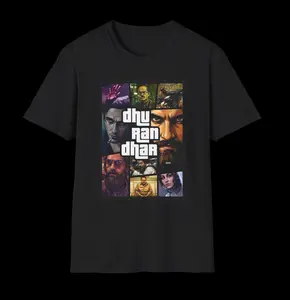 Dhurandhar movie Poster T-Shirt | Bollywood Action Collage l Trending Bollywood movie l Ranveer Singh actor