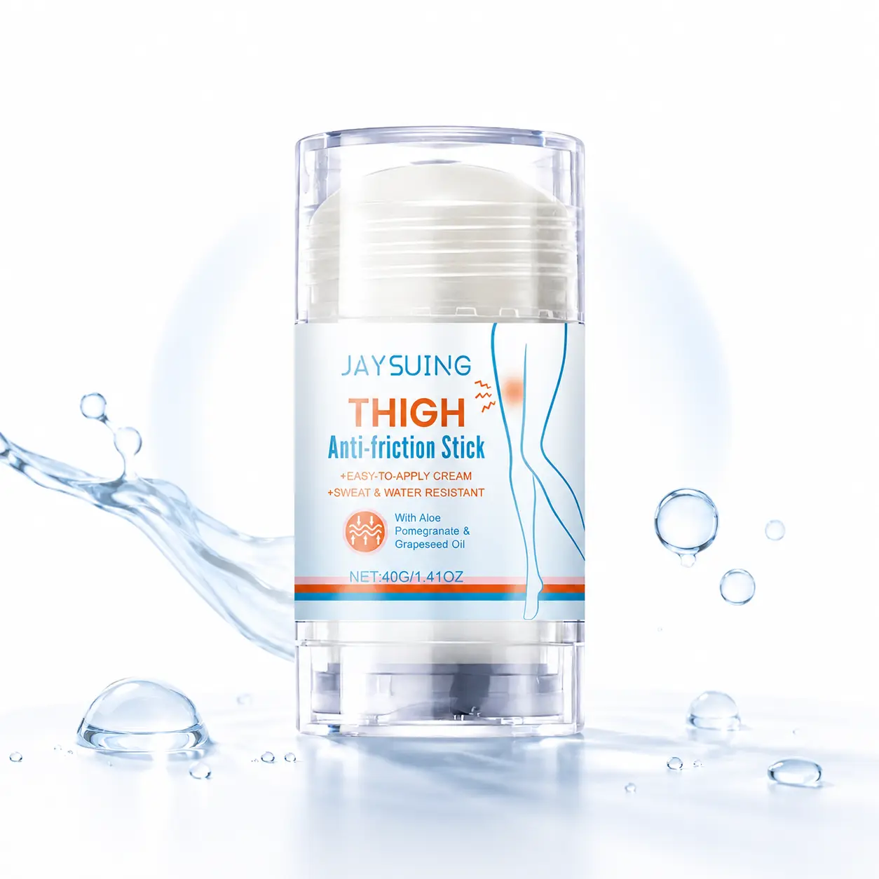 JAYSUING Anti-Chafing Stick for Women, Talc-Free Anti-Friction Balm for Inner Thighs, Body Glide Stick for Dresses, Skirts,Walking & Workout