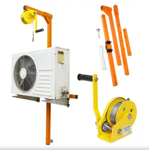 Air Conditioner Lifting Tool, 50 FT Lifting Height Air Conditioner Lifting Cranes, 400 LBS Load Capacity, Crane Bracket for Installation of Outdoor Air Conditioner, Manual Winches, Orange tools gadgets Heavy Duty