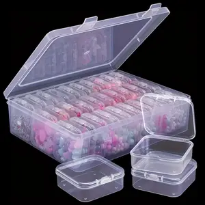 30 Compartments Clear Plastic Jewelry Organizer Box | Large Capacity Flip-Top Storage Case with Bonus Small Containers, Stackable Dustproof Organizer for Earrings, Rings, Necklaces, Pearls, and Craft Small Items, Jewelry Boxes
