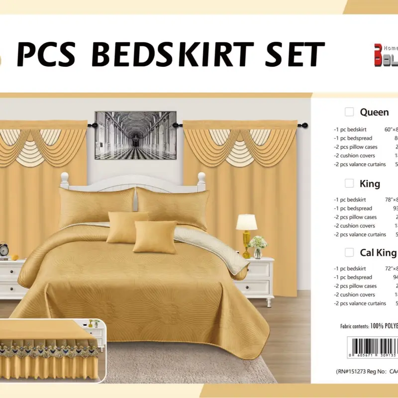 Sunflower Bed Spread 14 Pcs - Yellow and Black Floral Design, Set of Assorted Colors for Bedroom