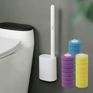 Mother's Day Gift, Disposable Toilet Brush with Holder, 8/16/24 Refills for Deep Cleaning and Hygienic Bathroom Maintenance