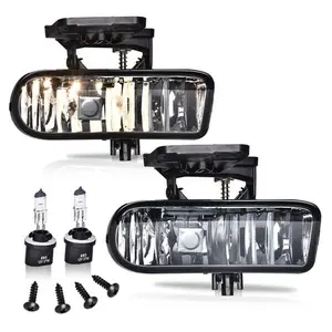 Fit For 99-02 GMC Sierra 00-06 Yukon Smoke Lens Bumper Fog Lights Driving Lamps