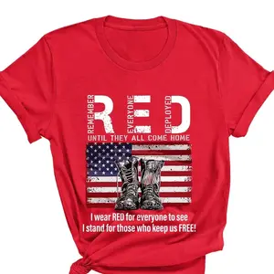 Red Friday Usa Military Flag Tshirt, On Friday We Wear Red Tee, Red Friday Veterans Shirt, Pop Rock, Hip Hopember Everyone Deployed Shirt,Military Family Tee