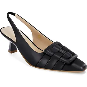 Coutgo Women's Pointed Closed-Toe Slingback Kitten Heels - Low Comfortable Dress Pumps for Party, Office - All Seasons Footwear