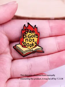 1pc Cute Funny Cartoon Pin Set, Fun Text Book Design, Versatile Pins for Backpacks Hats Bags, All Seasons Accessory