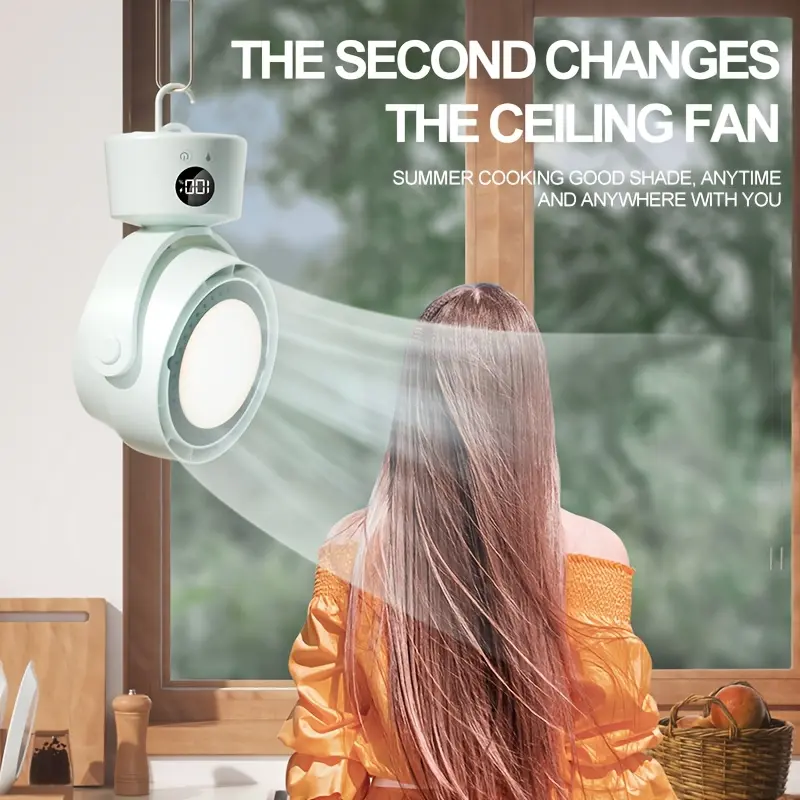 Smart Bladeless Air Circulator Fan with Timer, LED Lights & Aromatherapy - 6 Speeds, 360° Adjustable Lighting, Auto Left/Right Oscillation, Manual Tilt, Built-in Hook for Hanging, for Desk, Home, Bedroom, and Travel