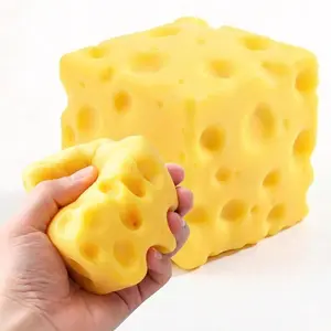 10CM Squishy Cheese, Anxiety Relief Items, Soft Novelty , Rebounding Sensory, Theme Cheese Cubes Squishy ,Suitable for All Ages, Stress Relief Gifts Sensory for and Adults