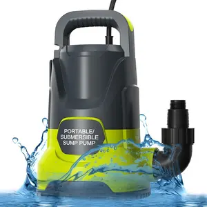 Portable Sump Pump 1  Submersible Water Draining Pump 4500 GPH Clean/Dirty Electric Water Transfer Pumps with Adapters for Pool Basement Garden  Hot Tub Pond Flood Yard Water
