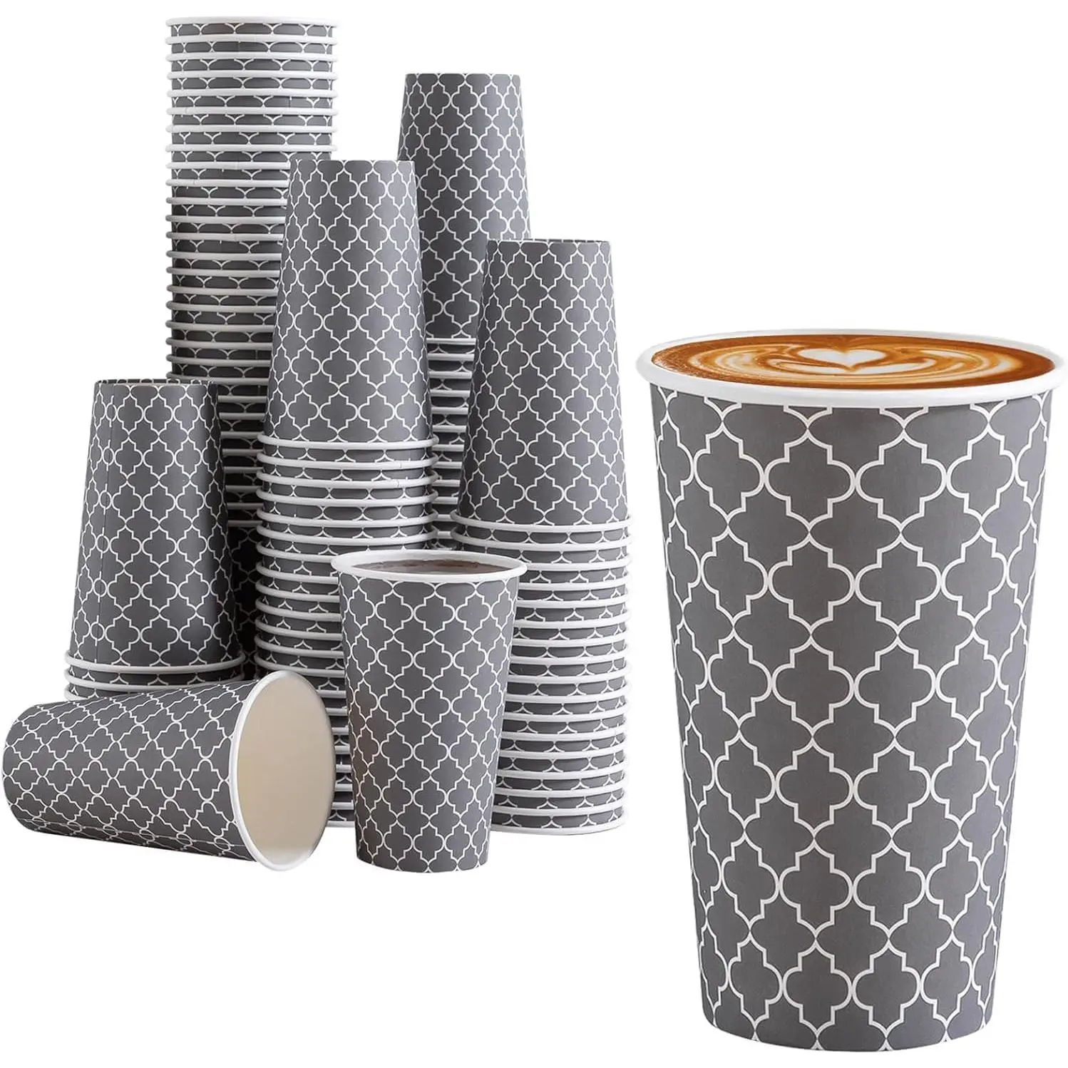 Coffee Cups 16 oz 180 Pack, Disposable Coffee Cups, Disposable Cup,16 oz Hot Cup, Paper Insulated Cup for Cold Hot Drinks (No Lids)