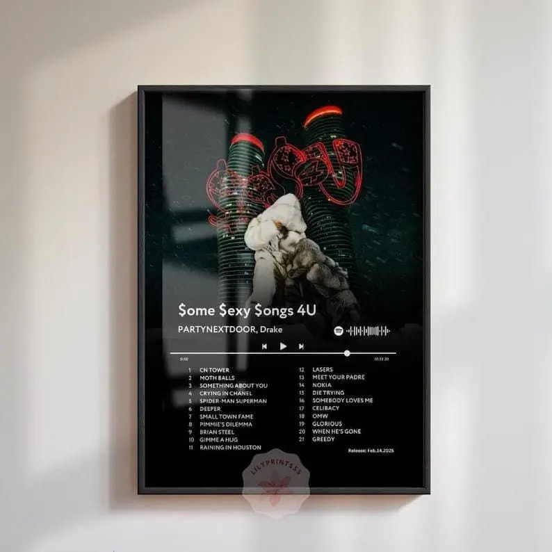 SSS4U Partynextdoor Drake Album Poster, Some Sexy Songs 4U, Album Cover Poster, Rapper Poster- Poster, Wall Art, Music Gift