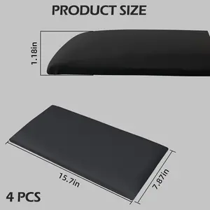 Upholstered Headboard Panels, 4 Panels Sized 7.8" x 15.7" Peel and Stick Padded Wall Panels for Kids, 3D Anti-Collision Wall Mounted Bed headboard for Full, Black