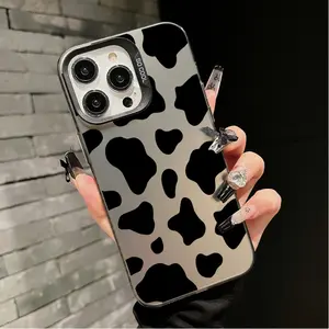 1pc Cow Black Pattern UV Printed Case Cover, for iPhone 17-11, Trendy Gift for All Occasions