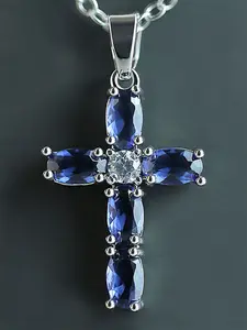1 PC Glamorous Cubic Zirconia Cuban Cross Necklace Pendant For Women Valentine's Day Gift Wedding Jewelry