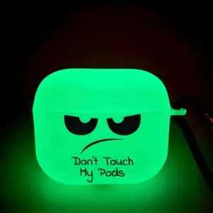 Don't Touch My Pods Glow In the Dark AirPod Pro  Case with Unique Expression and Protective Design