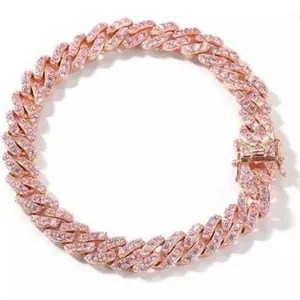 Celia Pink Ice + Rose Gold Cuban Link Curb Bracelet