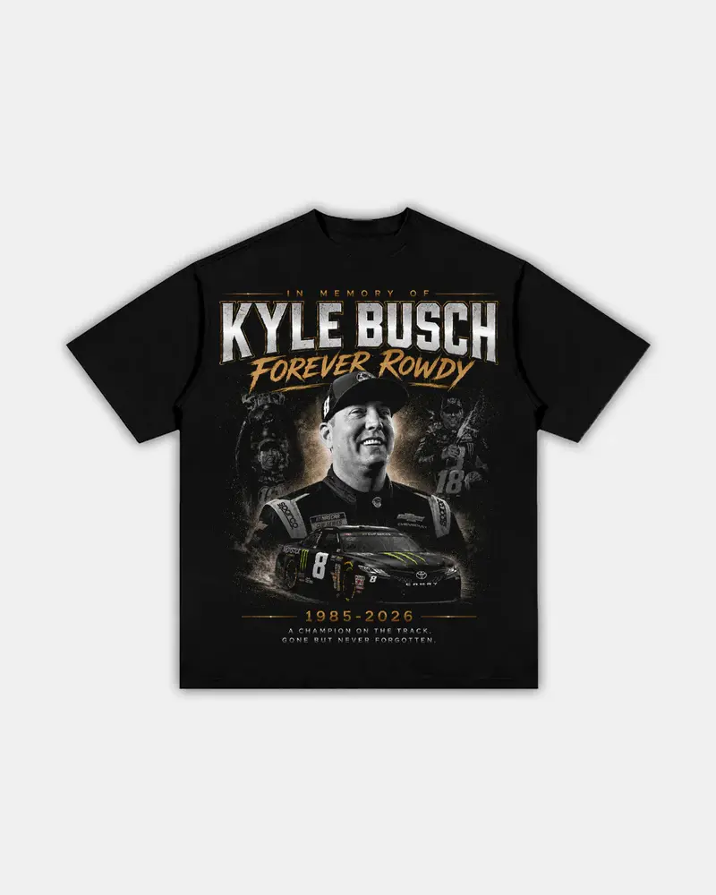 KYLE BUSCH FOREVER ROWDY V3 TEE, Retro Country Graphic Tee, Vintage Tee Unisex Rap Shirt, For Men For Women shirt, Y2K Women Men Graphic Tee