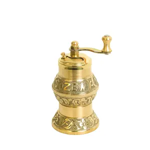 Handmade Sozen Pepper Grinder Manual Brass Mill Istanbul Crafted 4.7", Portable Stainless Steel Conical Burr Pepper Mill, Portable Hand Crank Turkish Pepper Grinder, Sozen Pepper Grinder