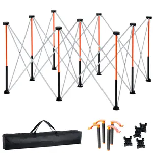 Portable Folding Work Stand With Adjustable Height, Heavy Duty Steel Construction, 4.15 X 4.15 Ft Collapsible Work Stand Supporting Up To 3500 Lbs, Ideal For Garage Workshop, Durable Industrial Grade Tool Stand