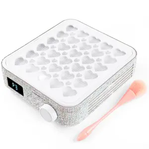BQAN Mini Nail Dust Collector Portable, High-Power 4200rpm, Professional Nail Tool, for Nail Salons&Home, for Acrylic Drilling Dust Beginner Friendly Small Manicure Tool (White Rhinestones)，Powered by outlet