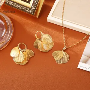 24K Gold Plated Butterfly Wing Leaf Necklace & Earrings Set, Luxury Hollow Design, Delicate Elegant Clavicle Chain, Dainty Fairy Style Jewelry, Lightweight & Fashionable, Perfect for Daily Wear, Party, Wedding & Ideal Gift for Women