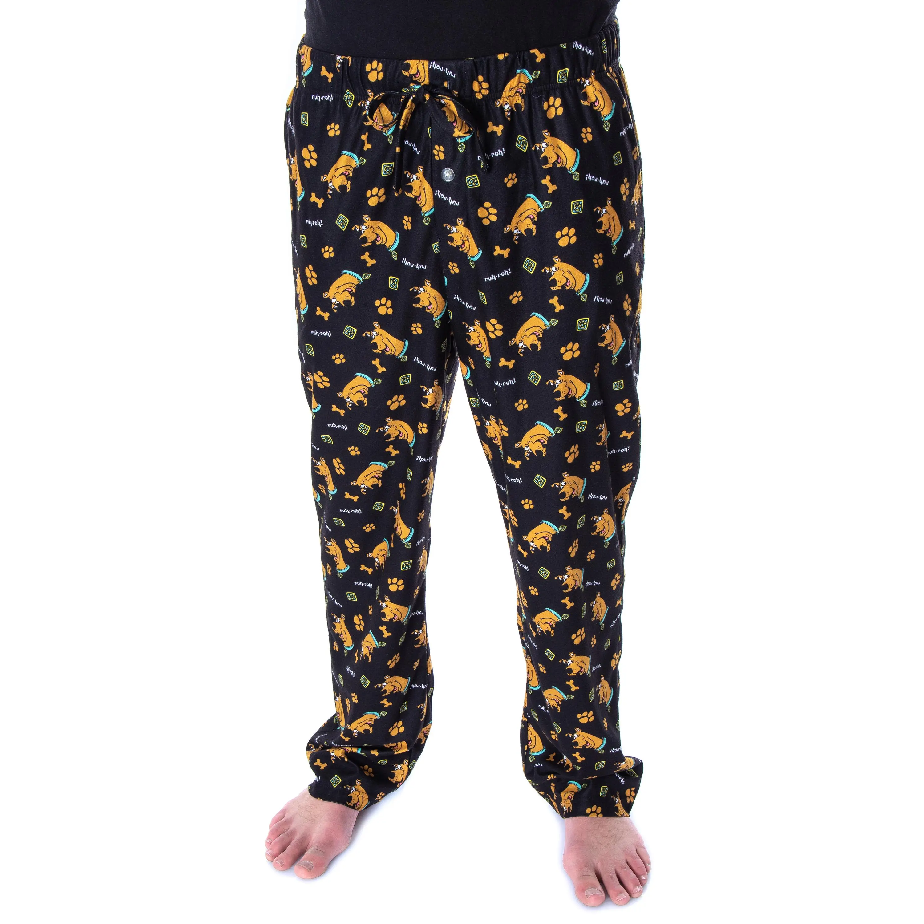 PJammy Men's Scooby-Doo Ruh-Roh! Character Polyester Stretch Lace Nightwear Sleep Lounge Pajama Pants, Soft Fabric Loungewear, Menswear, Pyjamas, Paw