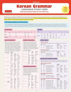 Korean Grammar Language Study Card: Essential Grammar Points for the TOPIK Test (Includes Online Audio)