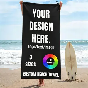 Custom Beach Towel with Text Logo Photo Customized Bath Towels for Travel Beach Camping Seaside Bathroom Camping Vertical(27.5X55) Inch