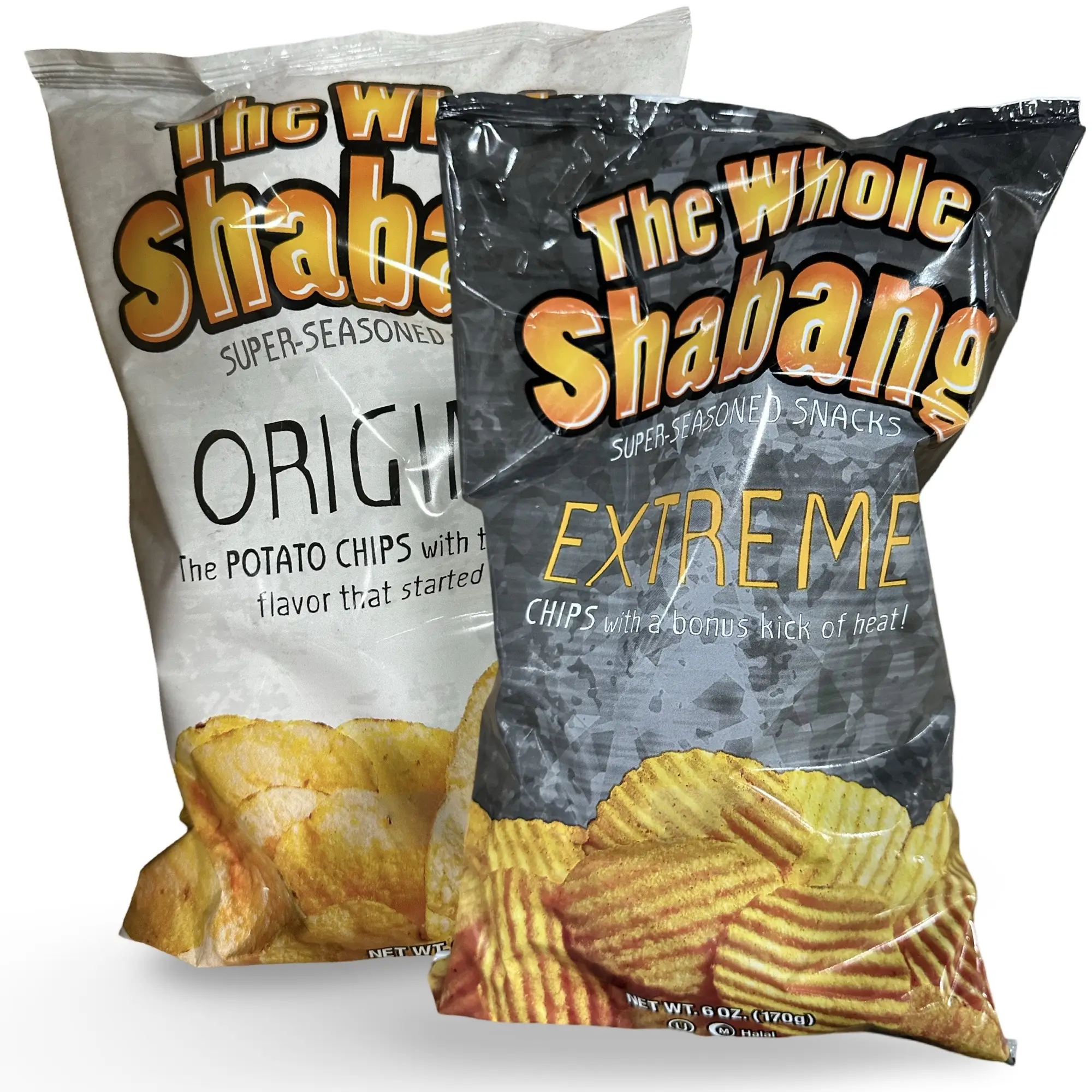 The Whole Shabang Original and Extreme Potato Chips, 2x BIG 6 Oz Bags