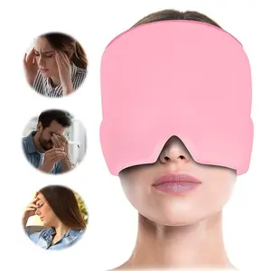 1pc Migraine Relief Cap, a head wrap that alleviates tension and stress headaches, hot and cold gel head ice pack, with face and eye headache mask, suitable for resting at home, before sleep, or in the office, Portable Eye Mask, Breathable Eye Cover