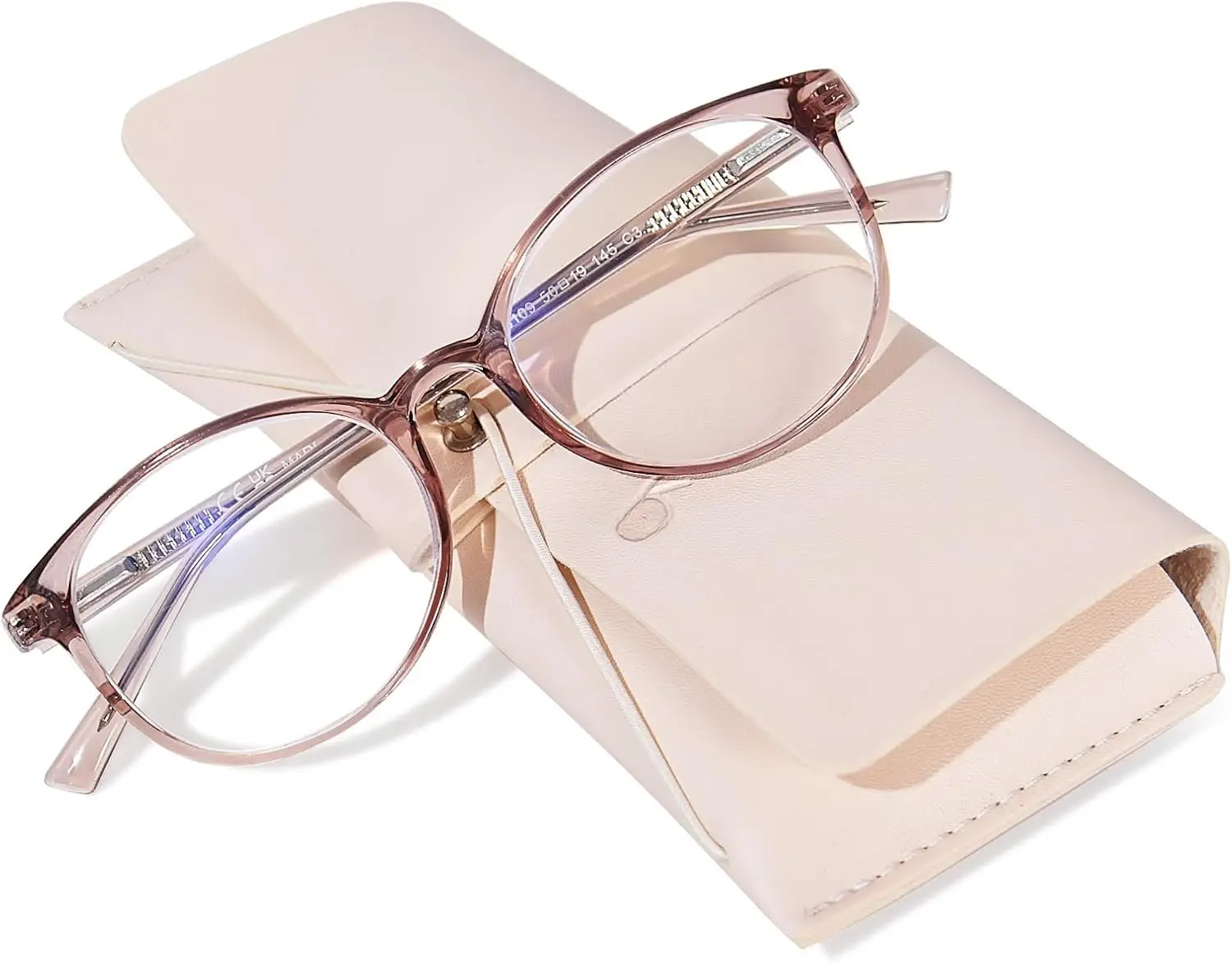 TR90 Reading Glasses for Women, Fashion Round Blue Light Blocking Computer Readers with Anti  & UV Glare
