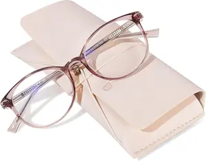 TR90 Reading Glasses for Women, Fashion Round Blue Light Blocking Computer Readers with Anti  & UV Glare