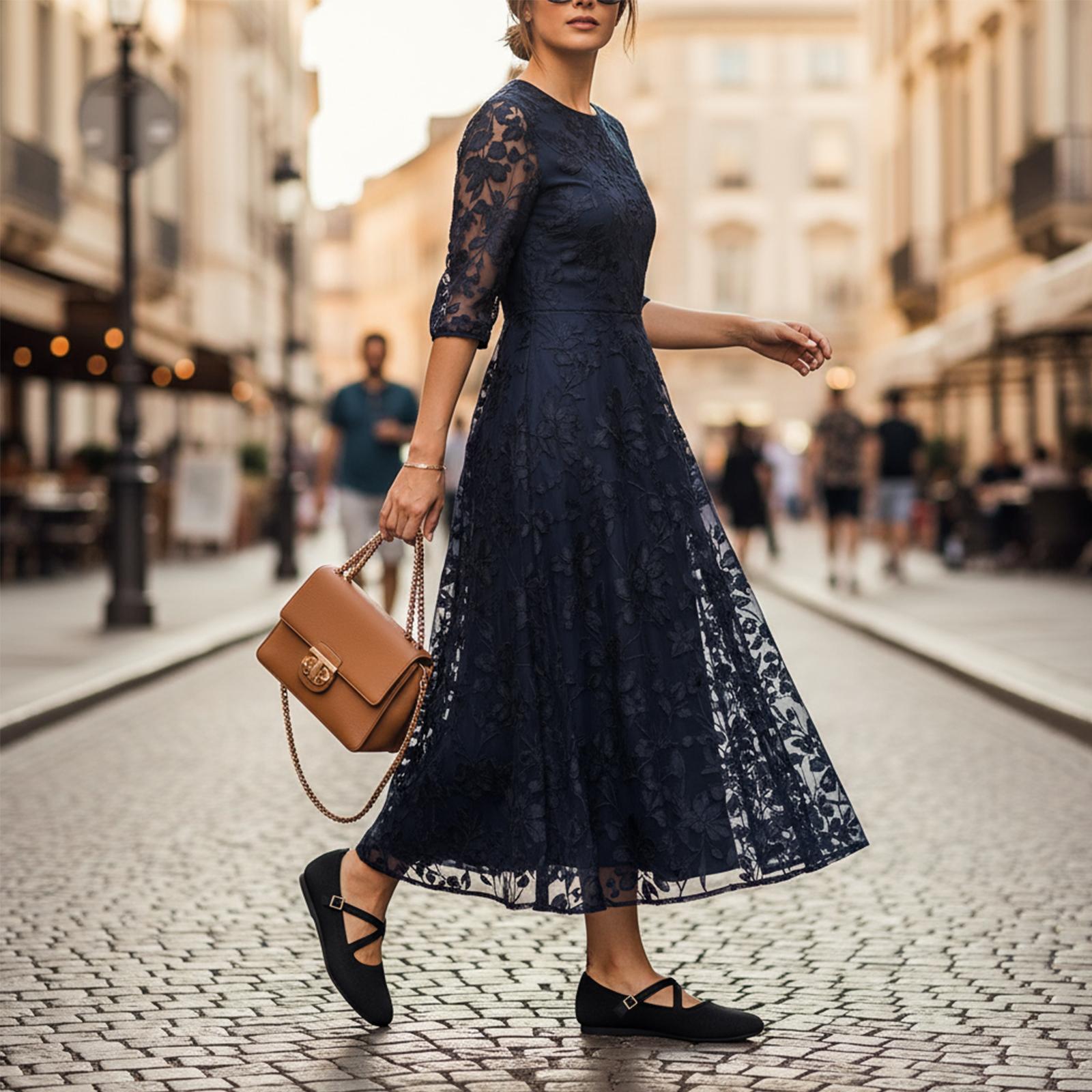 Frank Mully Women's Mary Jane Flats Knit Ballet Criss Cross Ankle Strap Flat Shoes JS6018