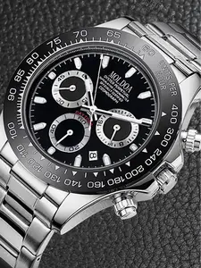 A new men's steel strip stainless steel calendar night light waterproof multifunctional fashionable business style quartz watch Business Fashion Watches