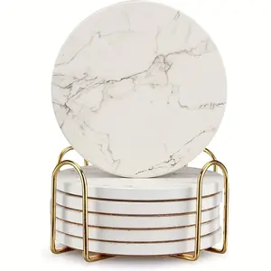 Luxurious Marble Ceramic Coasters - 12 Piece Set Luxurious Marble Ceramic Coasters - 12 Piece Set