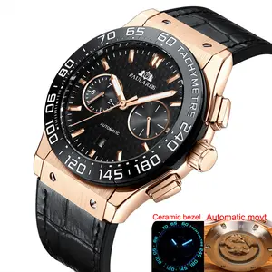 Automatic Watch for Men Mechanical Ceramic Bezel Blue Luminous Leather Rubber Rose Gold Titanium Carbon Fibre Luxury Wristwatches