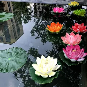 Floating Artificial Flower Lifelike Water Lily Micro Landscape for Wedding