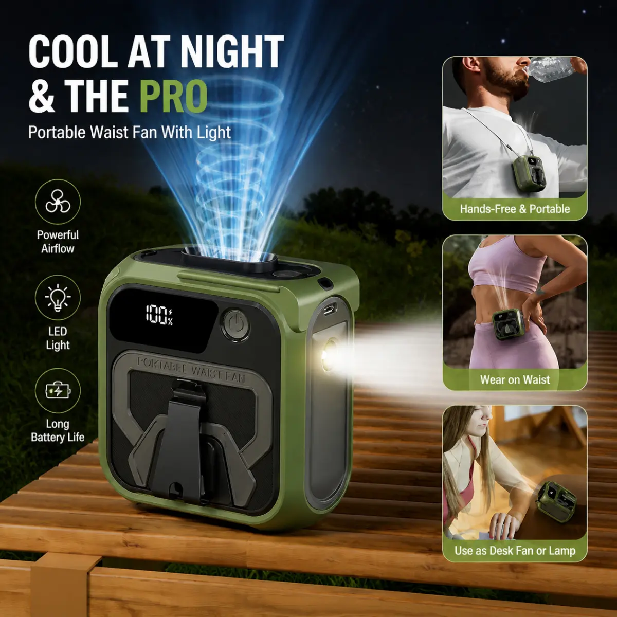 Discreet Waist Fan For Everyday Wear  Compact Personal Air Cooling Device  Lightweight Clip-On Fan For Commuting Digital Power Indicator For Convenience Slim Profile That Fits Under Clothes Ultra-Lightweight, Zero-Bulk Design