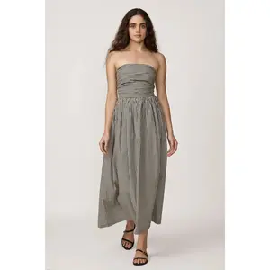 Strapless Tie Back Dress - Gingham