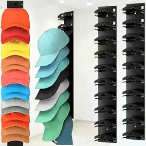 Stackable Baseball Cap Storage Holder, 2-Pack Durable Hat Organizer for Baseball Caps, Holds Up to 20 Hats – Large Capacity Hat Storage Solution, Multilayer Hat Hanger Holder Display for Door Closet, Versatile Home & Bedroom Organizer, Space Saving