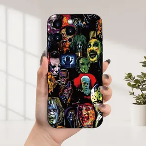 Classic Hot Horror Movie Characters phone case For iPhone 17/16/15/14/13/12/11/Pro/ProMax/Plus/Air/Xsmax/E, Samsung S26/S25/S24/S23/S22/Ultra/Plus/Edge, Anti Fall Soft TPU Back Cover, Shockproof Cover, Uv Printed, Halloween Phone Case, Special Gift