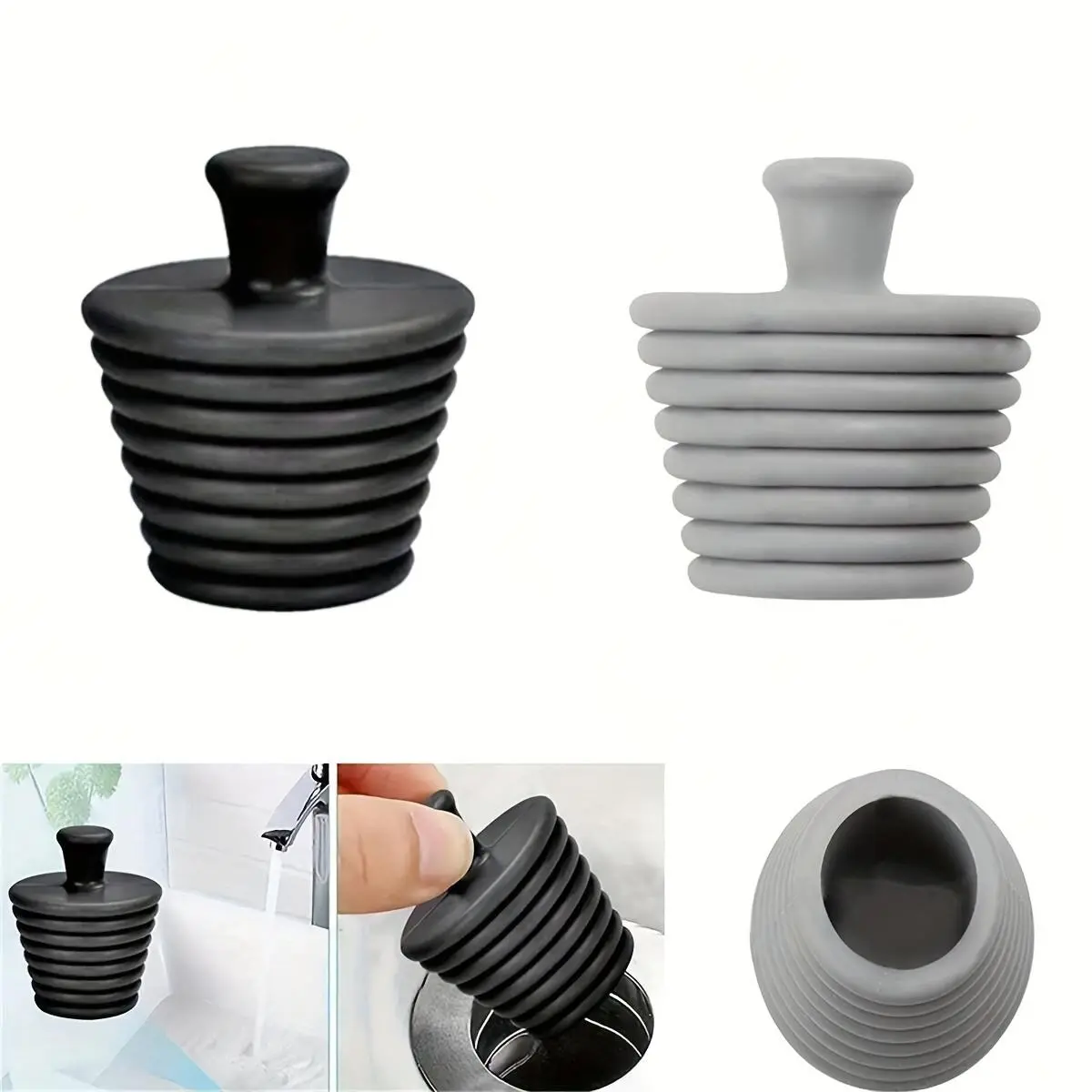 IPC Tapered Stopper Plug, Multi-Use Bathroom Gadget for Bathtubs and Sinks