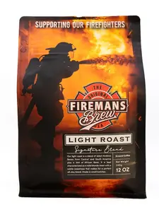 Fireman’s Brew Light Roast Coffee – Smooth & Bright, Whole Bean or Ground, 12oz