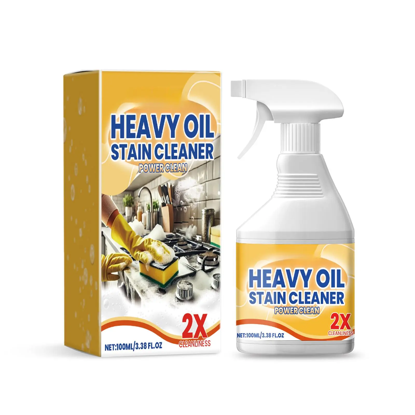 Kitchen Heavy Oil Removal Cleaning Spray for Grease Decontamination, Suitable for Range Hoods, Cooktops and Kitchen Utensils