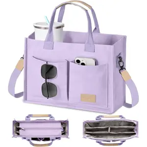 Canvas Tote Bag for Women Crossbody Work Purse with Pockets Top Handle Handbag Satchel Bags for Travel Nurse Teacher