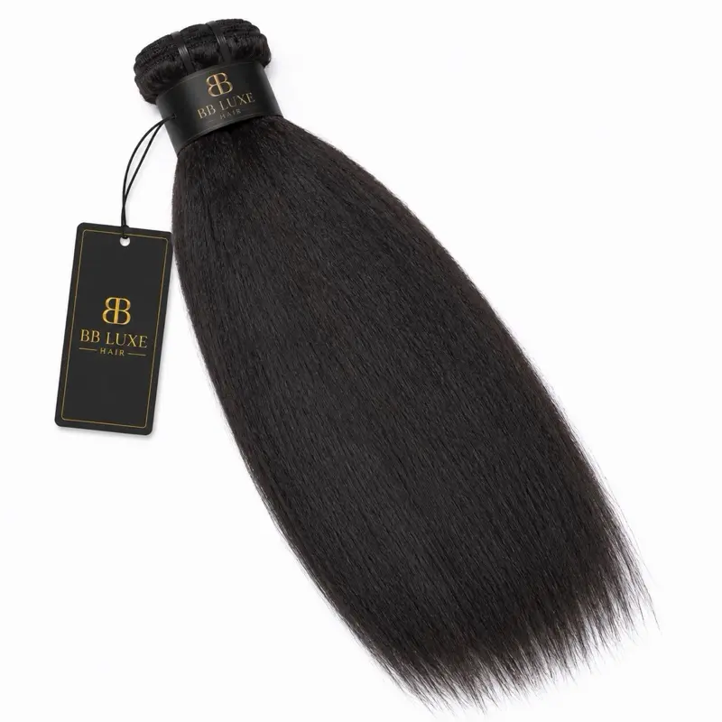 BB Luxe 15A Raw Light Yaki Straight Virgin Hair Bundle Pack, Unisex Human Hair Extensions, Natural Blowout Texture for Natural Look