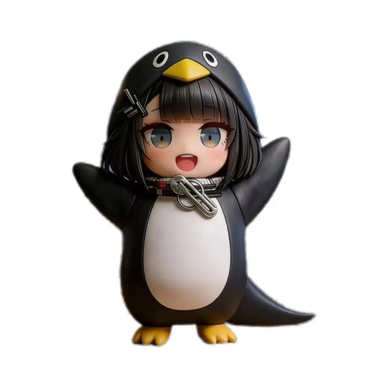 Gugugaga Little Penguin Administrator PVC Figurine - Miniature, Character Doll, Animal Figure, Collectible Style, Decorative Ornament for Desk Display, Birthday Gift, Miniature Figurines, Character Doll Figurines