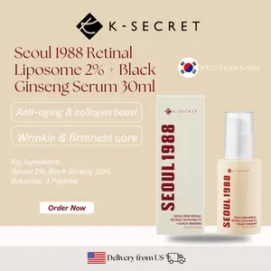 K-Secret Seoul 1988 Retinal Liposome 2% + Black Ginseng Serum 30ml | Anti-Aging Korean Serum for Wrinkles & Pigmentation