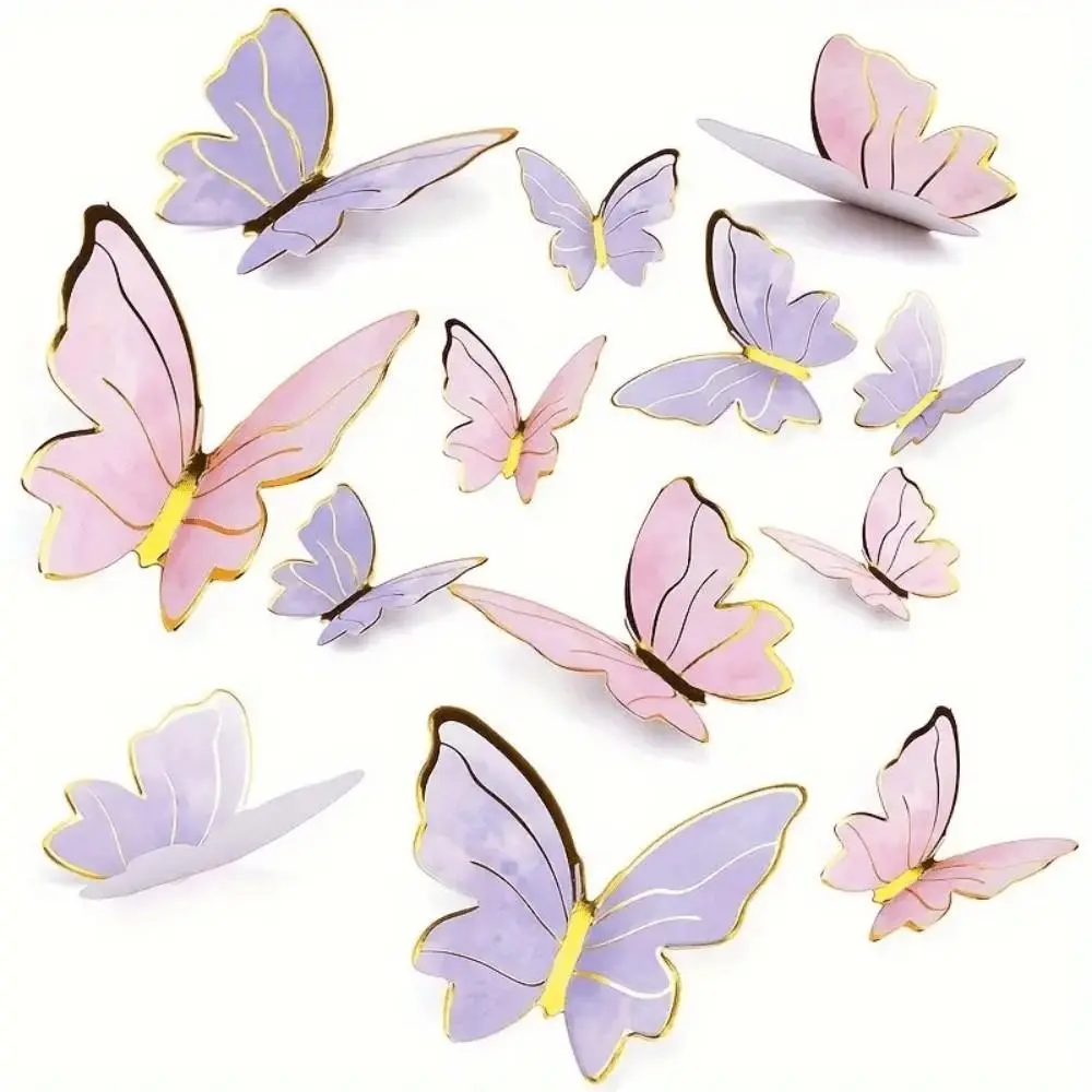 20/60 Pack Multifunctional Lightweight 3D Butterfly Decorations, Paper Butterflies for Cake Picks, Cupcake Sticks, Butterfly Cupcake Toppers, Wall Decals, Party Home Decor, Cake Decorating Supplies