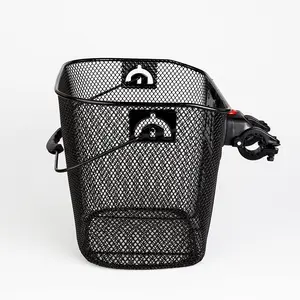Steel Mesh Bike Basket with Quick Release Bracket, Hanging Basket for Bicycle, Front Handlebar Storage Basket, Sports and Mountain Bike Accessories